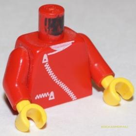 Piros Cipzáros Minifigura Felsőrész
