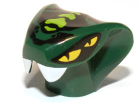 Sötétzöld Minifigura Kígyófej
