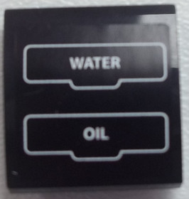 Fekete ívelt módosított csempe water és oil matricával