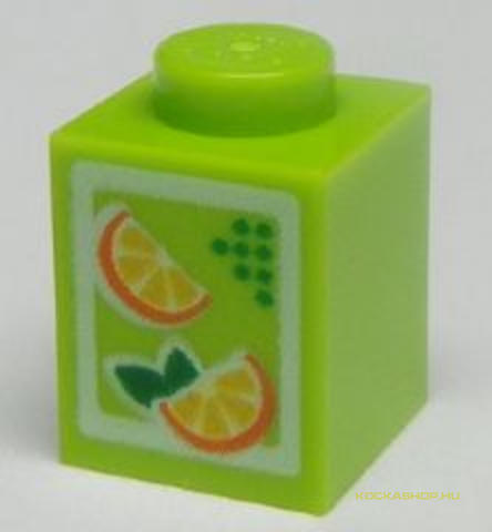 LEGO® Alkatrészek (Pick a Brick) 3005pb017 - Lime színű 1x1 Kocka Narancslé festéssel