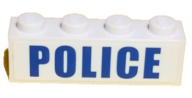 Fehér 1x4x1 elem Police matricával