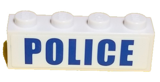 LEGO® City 3010pb313 - Fehér 1x4x1 elem Police matricával