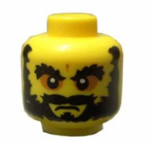 LEGO® Alkatrészek (Pick a Brick) 3626bp0614 - Sárga Minifigura Fej Fekete Szakállal, Mérges Arccal