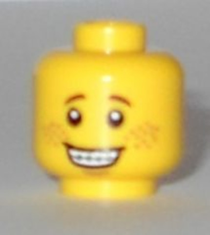 LEGO® Alkatrészek (Pick a Brick) 3626cpb1177 - Sárga Minifigura Fej Mosolygós, Fogszabályzós Arccal
