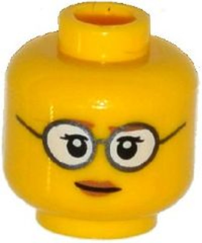 LEGO® Alkatrészek (Pick a Brick) 3626cpb1238 - Sárga Minifigura Fej Szemüveges Női Arc Festéssel