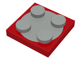 LEGO® Alkatrészek (Pick a Brick) 3680c0105 - Piros 2x2 Módosított Lapos Elem Forgatható Résszel