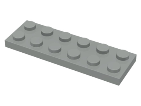 LEGO® Alkatrészek (Pick a Brick) 379502 - Világosszürke 2x6 Lap