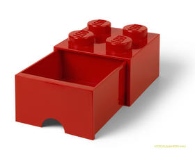 Fiókos tároló doboz 2x2 piros