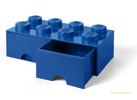 Fiókos tároló doboz 4x2 kék
