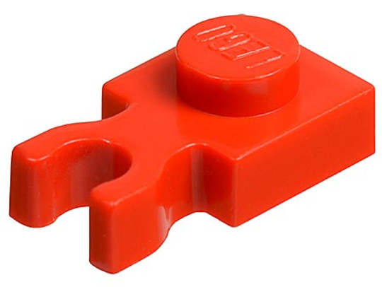 LEGO® Alkatrészek (Pick a Brick) 4085c05 - Piros 1x1 Módosított Lapos Eleme Vízszintes Csatlakozóval