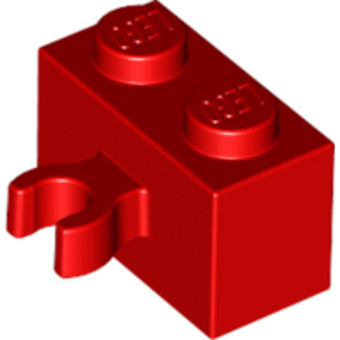 LEGO® Alkatrészek (Pick a Brick) 4113205 - Piros 1X2 Elem Vízszintes Tartóval