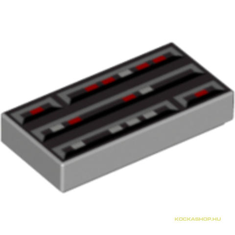 LEGO® Alkatrészek (Pick a Brick) 4212363 - Világos kékes-szürke 1x2 Díszített Csempe (Pixel Minta)