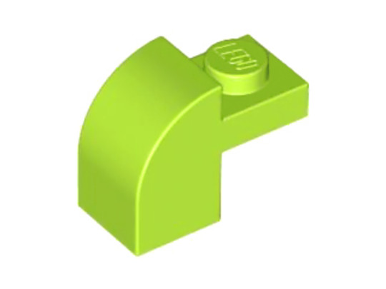 LEGO® Alkatrészek (Pick a Brick) 4212446 - Lime 1x1x2 Ívelt elem