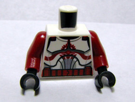 SW Clone Trooper - Klón harcos páncél törzs, piros festéssel, bordó karokkal és fekete kezekkel