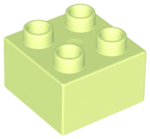 LEGO® Alkatrészek (Pick a Brick) 4648235 - Sárgászöld 2x2 DUPLO Kocka Elem