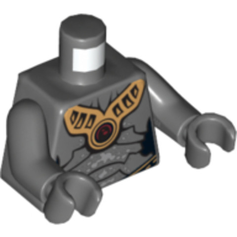 LEGO® Alkatrészek (Pick a Brick) 4658258 - Sötét Kékesszürke minifigura Felsőrész Arany páncéllal