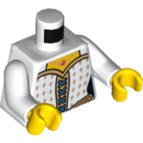 LEGO® Alkatrészek (Pick a Brick) 6039757 - Fehér Kastény minifigura felső rész