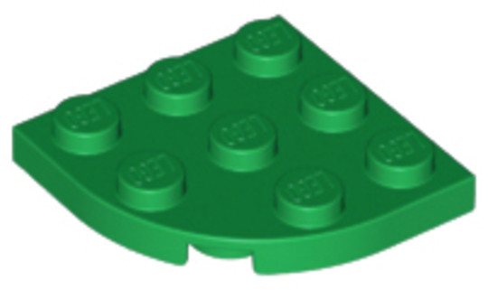LEGO® Alkatrészek (Pick a Brick) 6062166 - Zöld 3X3 Lapos 1/4 Kör