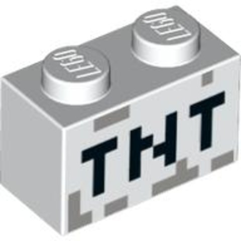 LEGO® Alkatrészek (Pick a Brick) 6097028 - Fehér 1x2 Kocka - Fekete TNT Felirat