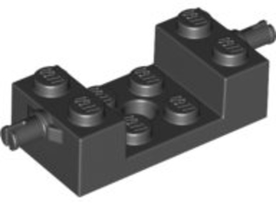 LEGO® Alkatrészek (Pick a Brick) 6097381 - Fekete Módosított 2x4 Tengely