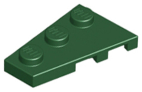 LEGO® Alkatrészek (Pick a Brick) 6167129 - Sötét zöld 2X3 Elem Bal Oldali Csatlakozással