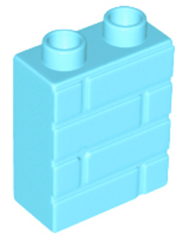 LEGO® Alkatrészek (Pick a Brick) 6172452 - Közép azúr Duplo tégla 1 x 2 x 2 falazott profillal
