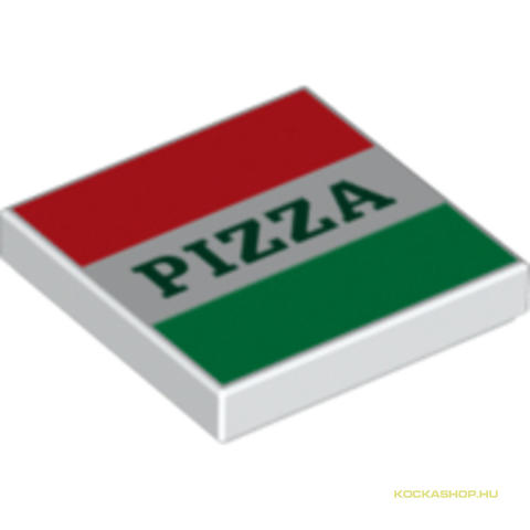 LEGO® Alkatrészek (Pick a Brick) 6175184 - Fehér 2x2 Lapos Csempe Elem Olasz Pizza Festéssel