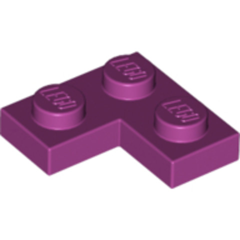 LEGO® Alkatrészek (Pick a Brick) 6179916 - Magenta 1X2X2 Lapos Sarokelem