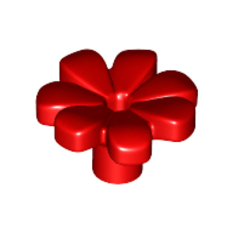 LEGO® Alkatrészek (Pick a Brick) 6182260 - Piros Virág, 7 Szirommal, Középen Átszúrva