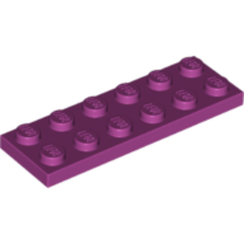 LEGO® Alkatrészek (Pick a Brick) 6186656 - Magenta 2X6 Lapos Elem