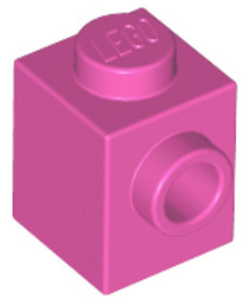 Sötét rózsaszín 1X1 Kocka +1 Gombbal