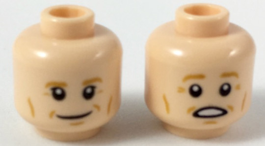 LEGO® Alkatrészek (Pick a Brick) 6238678 - Világos nugát minifigura fej, kétarcú (mosolygós/ijedt)