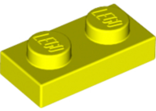 LEGO® Alkatrészek (Pick a Brick) 6382324 - Neon sárga 1X2 Lapos Elem