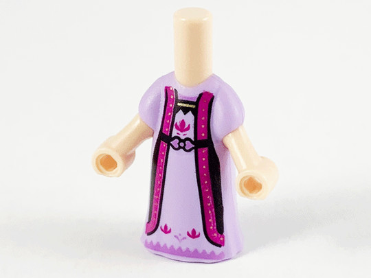 LEGO® Alkatrészek (Pick a Brick) 75859 - Világos nugát mikro babatest, bíbor szegélymintás levendula ruha (Iduna)