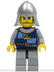 LEGO® Minifigurák cas366 - Lovag - Nyakvédő Sisakkal, Rendetlen Hajjal és Borostával