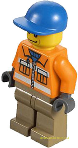 LEGO® Minifigurák cty0293 - Minifigura, építőmunkás narancs felsőben