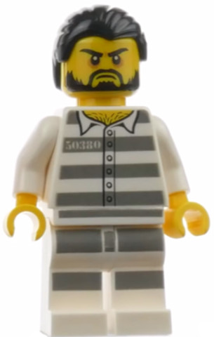 LEGO® Minifigurák cty0871 - Hegyi Rendőrség - Rab Fekete Hajjal és Szakállal