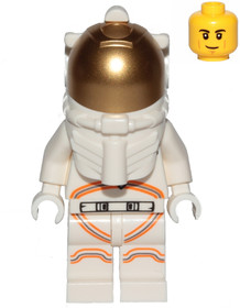 Astronaut - Male, White Spacesuit with Orange Lines, Smirk, Cheek Lines, Black Eyebrows