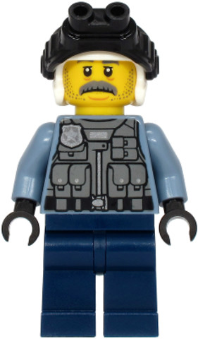 LEGO® Minifigurák cty1204 - Police - Officer Sam Grizzled, Sand Blue Jacket