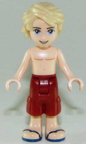 LEGO® Minifigurák frnd265 - Friends Mason - Dark Red Shorts, Shirtless