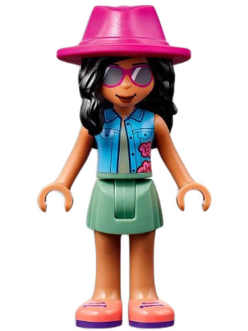 LEGO® Minifigurák frnd488 - Friends Savannah, Sand Green Skirt, Magenta Hat