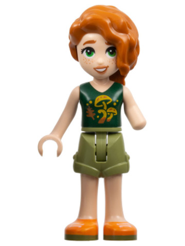 LEGO® Minifigurák frnd576 - Friends Autumn - Dark Green Mushroom Top, Olive Green Shorts, Orange Shoes