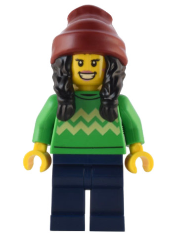 LEGO® Minifigurák hol286 - Holiday Shopper - Bright Green Sweater