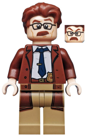 LEGO® Minifigurák sh591 - Gordon biztos - vöröses barna hajjal, kabátban