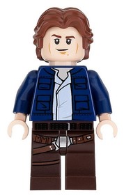 Han Solo - Sötétbarna lábakkal, sötétkék dzsekiben, hullámos hajjal