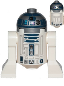Astromech Droid, R2-D2, Flat Silver Head, Dark Pink Dots, Large Receptor, Back Printing