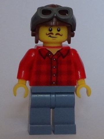 LEGO® Minifigurák twn286 - Piros inges aviátor sapkás minifigura