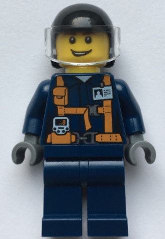LEGO® Minifigurák twn375 - Helicopter Pilot - Dark Blue Suit with Harness