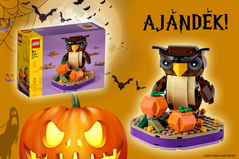 Ajándék LEGO® Halloween bagoly készlet járhat vásárlásod mellé!