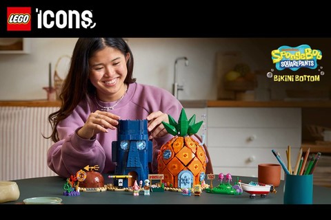 Merülj el Bikinifenék világában a LEGO® Icons SpongyaBob Kockanadrág készlettel!